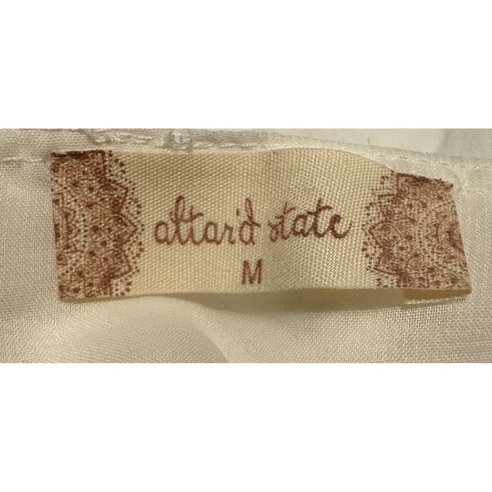 Altar'd State White Lace Tiered Mini Dress Boho Bridal Short Sleeve Medium - Picture 3 of 5